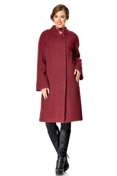Женское пальто из текстиля с воротником 8002506