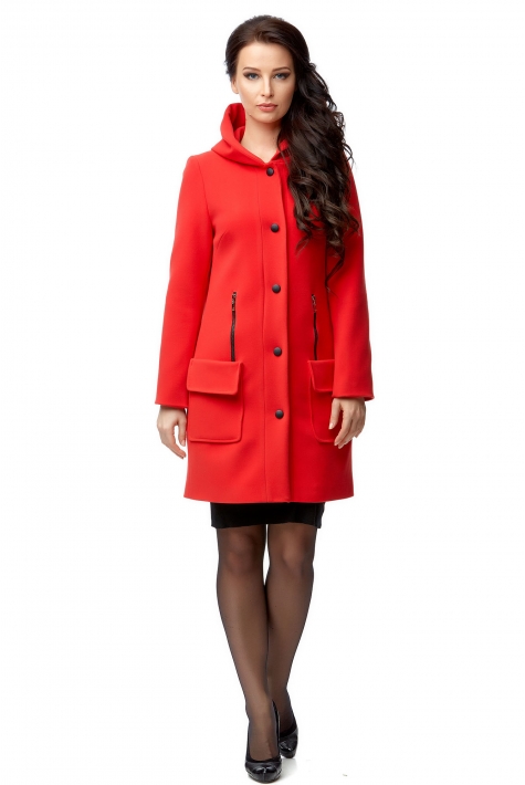 Женское пальто из текстиля с капюшоном 8003143