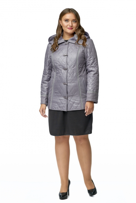 Куртка женская из текстиля с капюшоном, отделка искусственный мех 8011787