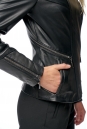 Женская кожаная куртка из натуральной кожи с воротником 8012351-5
