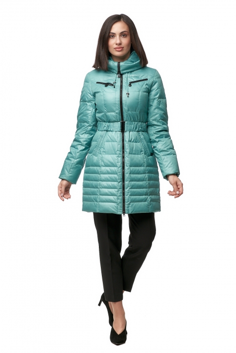 Женское пальто из текстиля с капюшоном 8012374