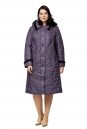 Женское пальто из текстиля с капюшоном, отделка норка 8012628