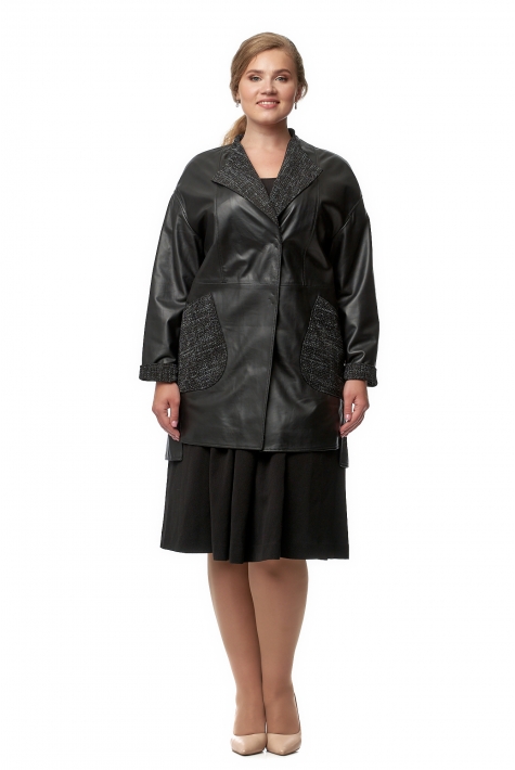 Женская кожаная куртка из натуральной кожи с воротником 8016805