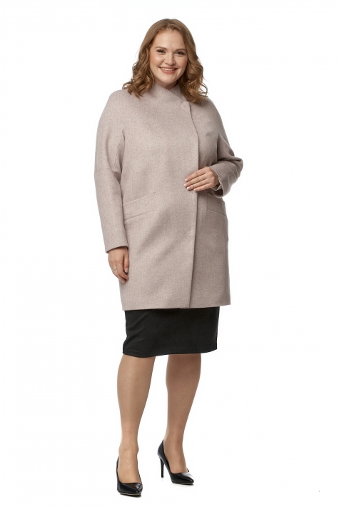 Женское пальто из текстиля с воротником 8019082