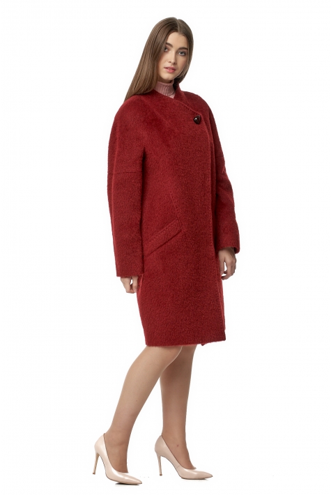 Женское пальто из текстиля с воротником 8019704