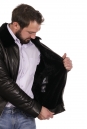Мужская кожаная куртка из натуральной кожи на меху с воротником 8022679-11