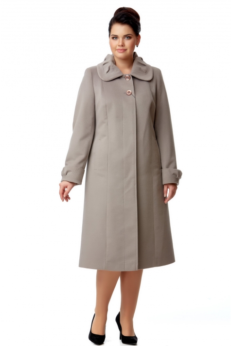 Женское пальто из текстиля с воротником 8023674
